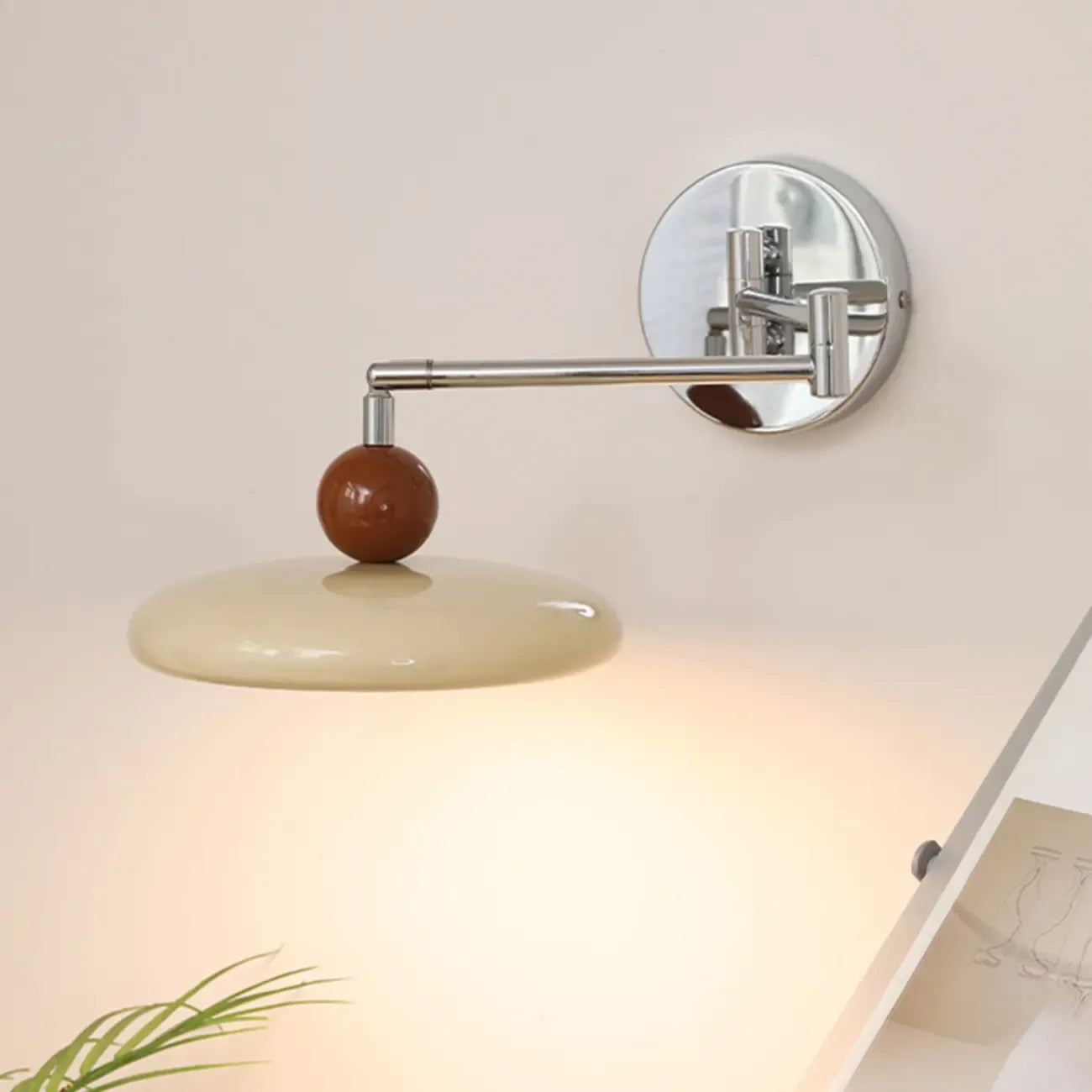 Indoor Swing Arm Wall Light with Metal Finish
