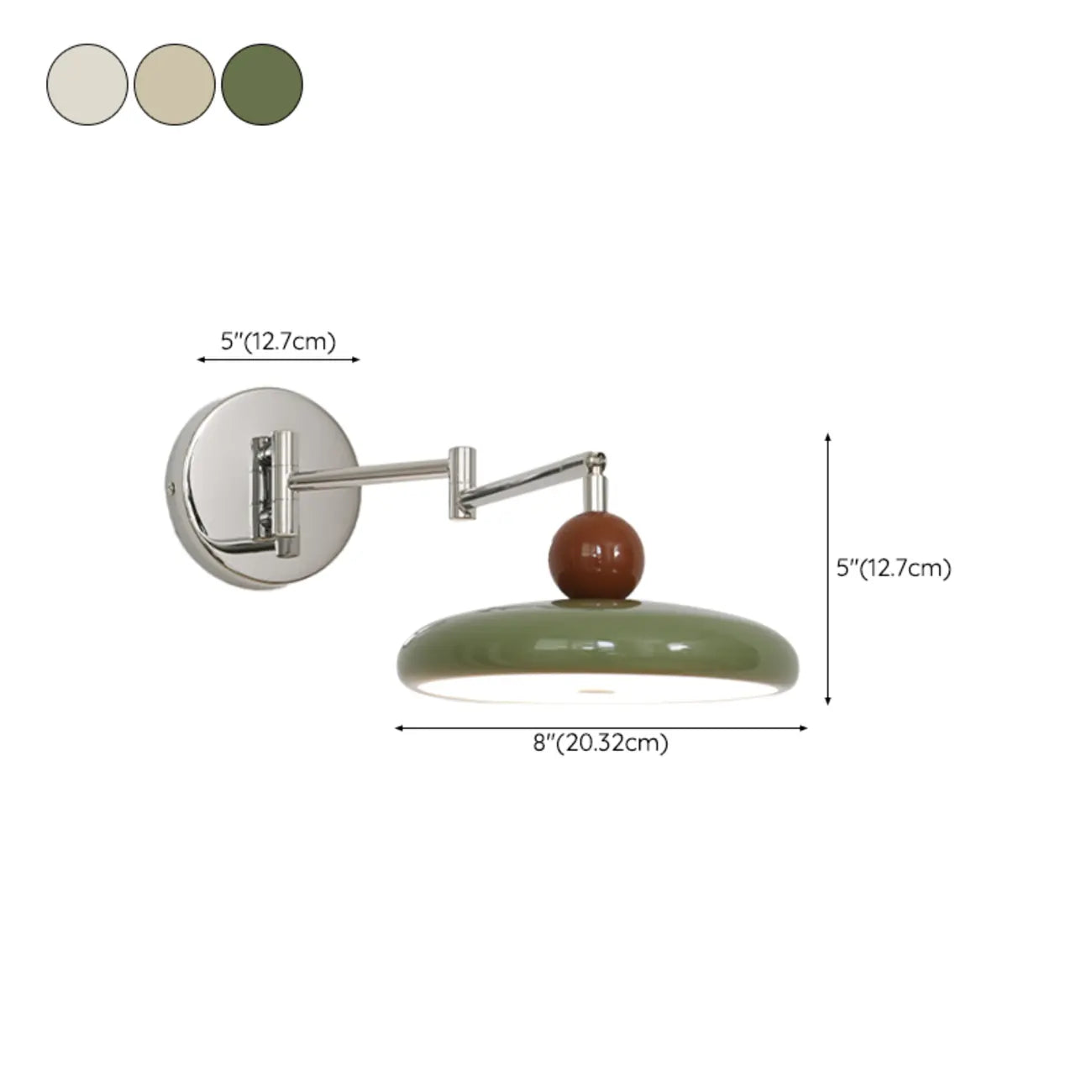Indoor Swing Arm Wall Light with Metal Finish