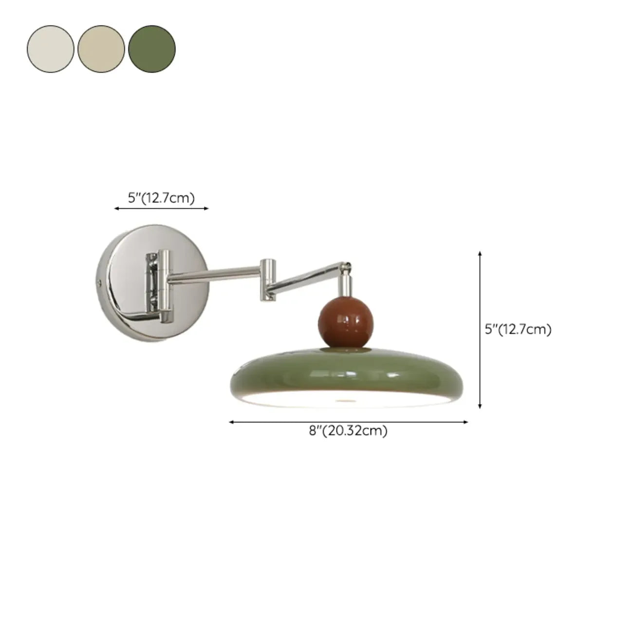 Indoor Swing Arm Wall Light with Metal Finish