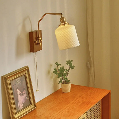 Vintage Cylinder Indoor Wall Light with Ceramics Shade