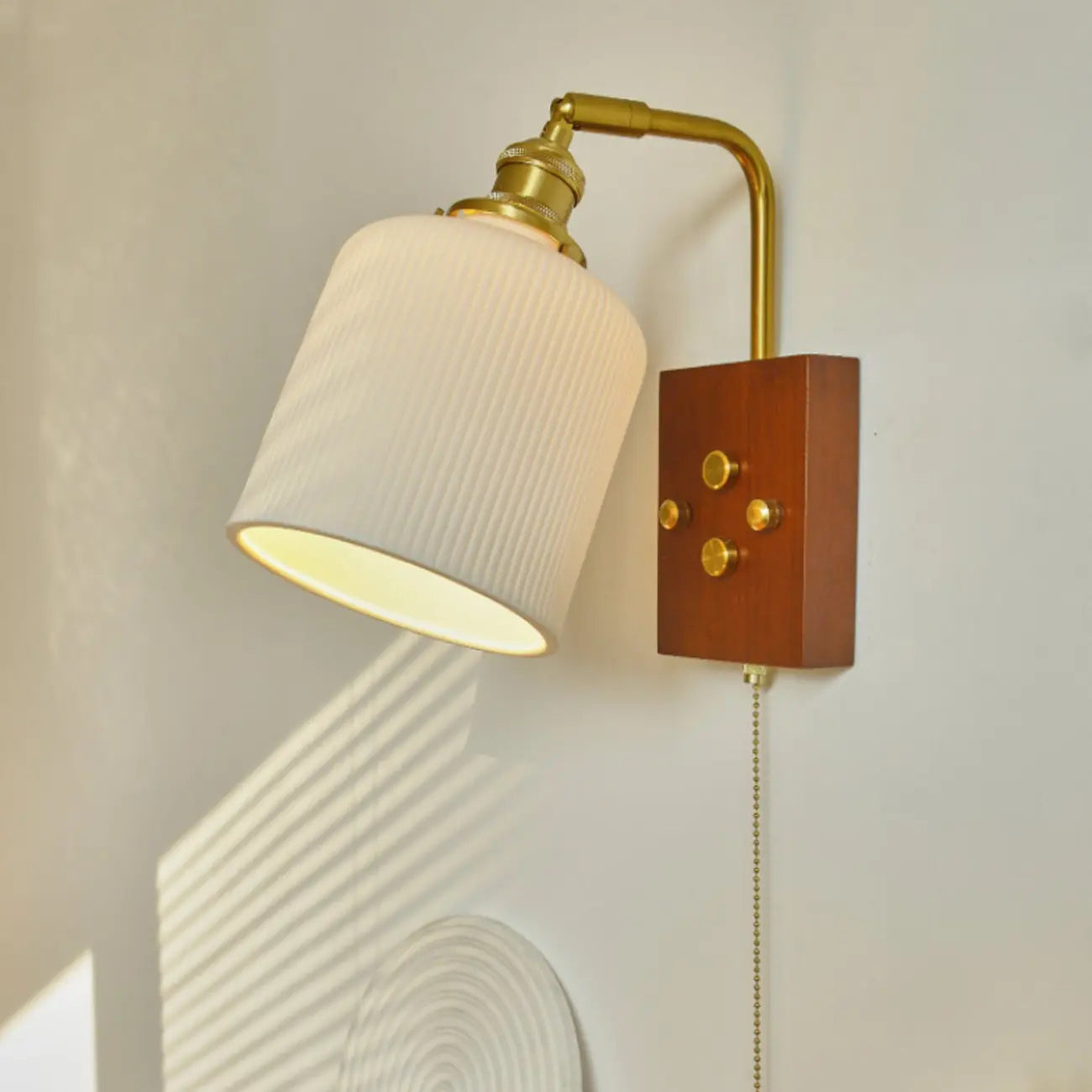 Vintage Cylinder Indoor Wall Light with Ceramics Shade