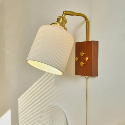 Vintage Cylinder Indoor Wall Light with Ceramics Shade