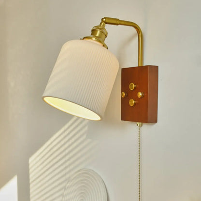 Vintage Cylinder Indoor Wall Light with Ceramics Shade