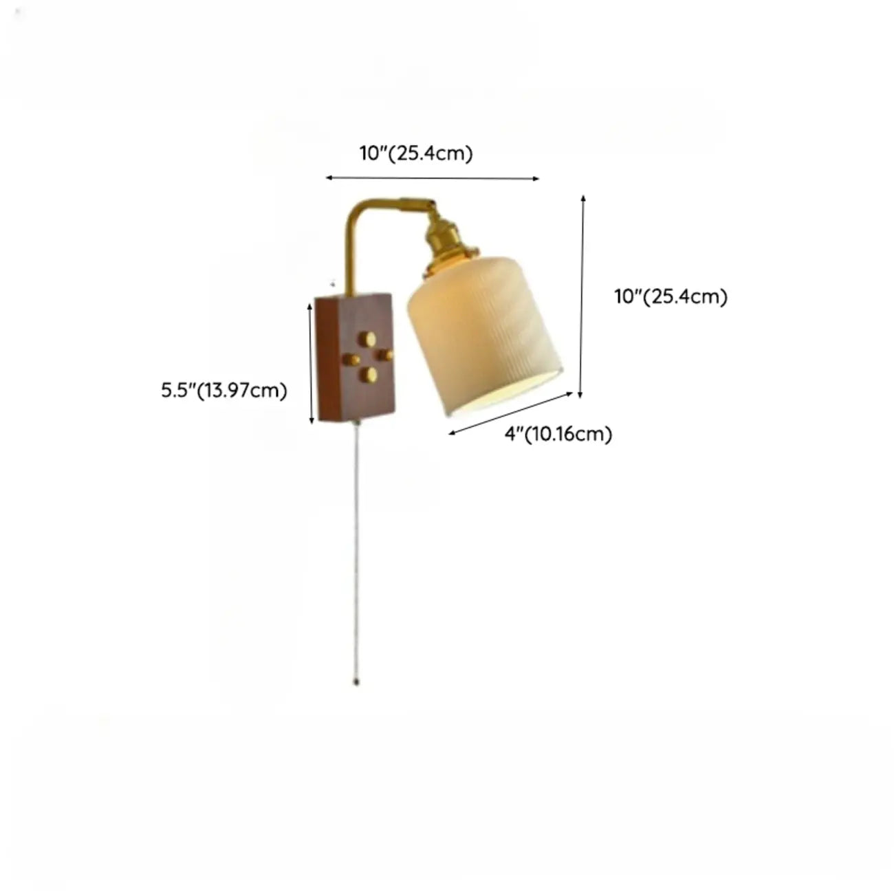 Vintage Cylinder Indoor Wall Light with Ceramics Shade