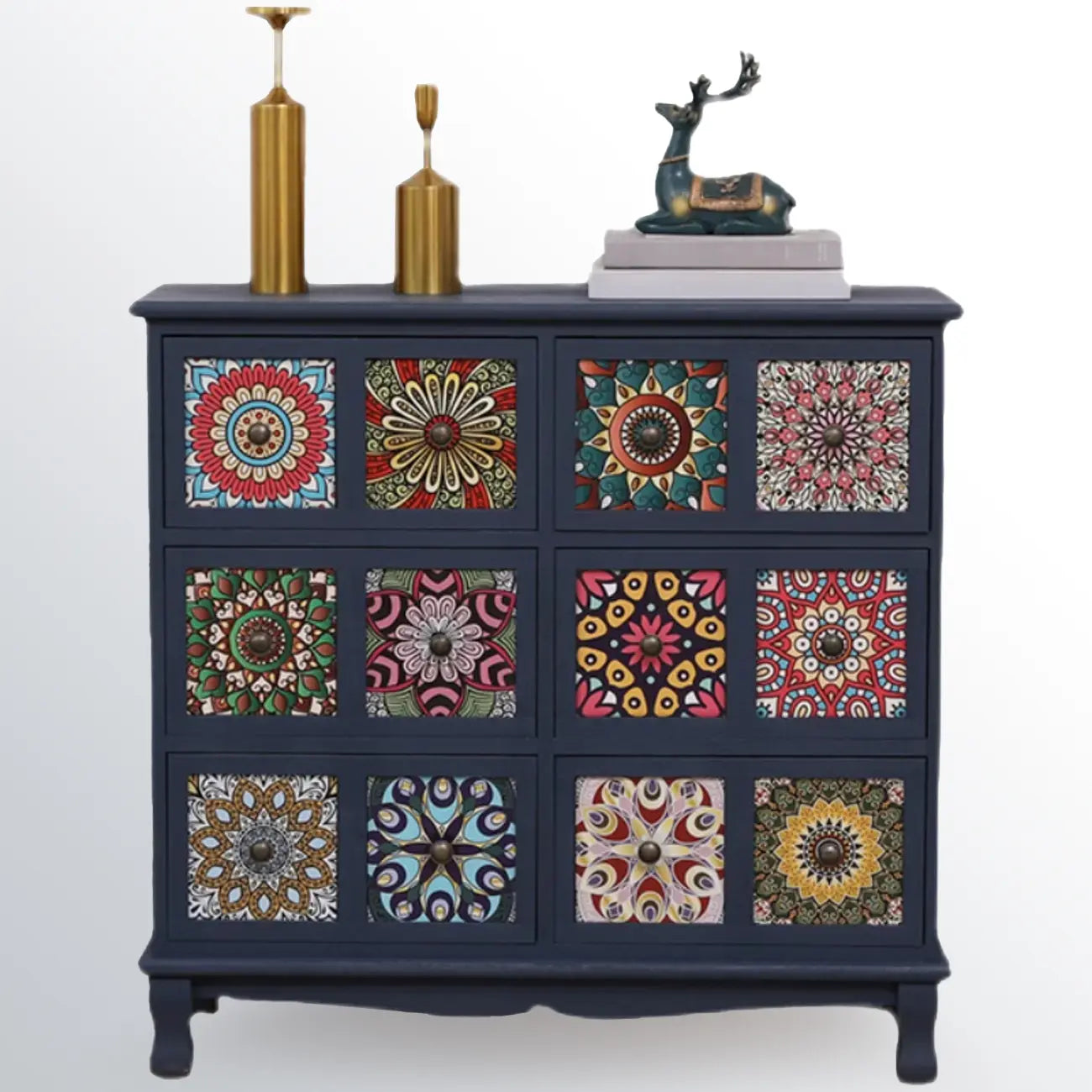 Mid-Century Modern Cabinet with Decorative patterns for Home