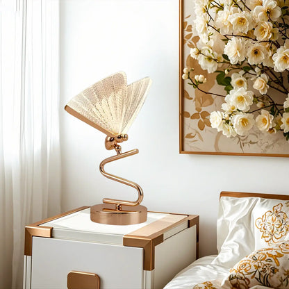 Glamorous Acrylic Butterfly Shape Gold Table Lamp