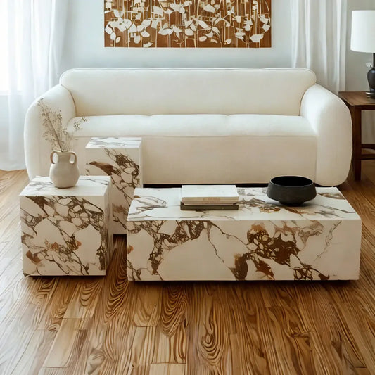 Modern Wooden  Coffee Table Set with Square Design