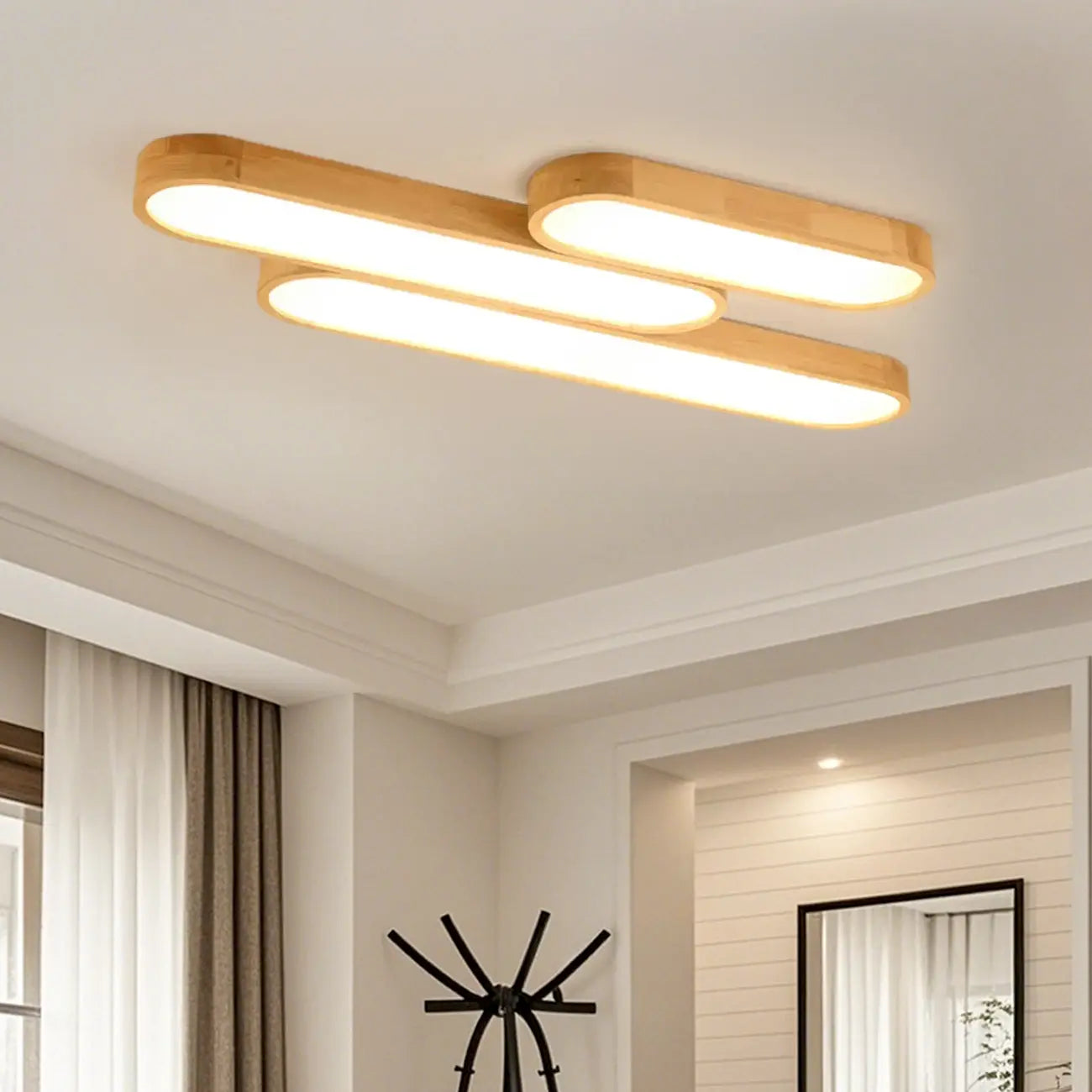Natural Finish Flush Mount Ceiling Light for Residential Use