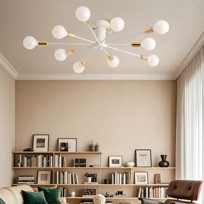 Modern Gold Sputnik Semi Flush Mount Ceiling Light