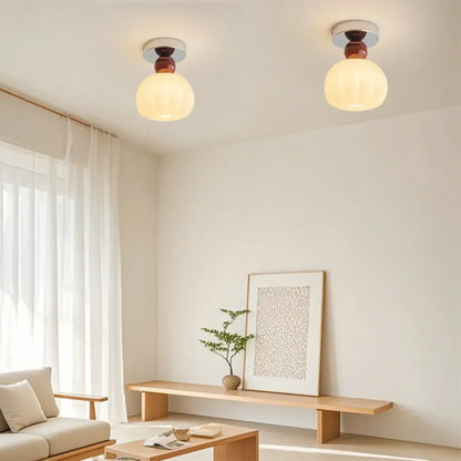 Pumpkin Acrylic Semi Flush Ceiling Light for Entryway