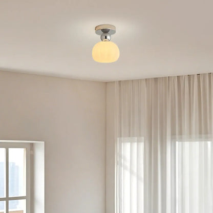 Pumpkin Acrylic Semi Flush Ceiling Light for Entryway