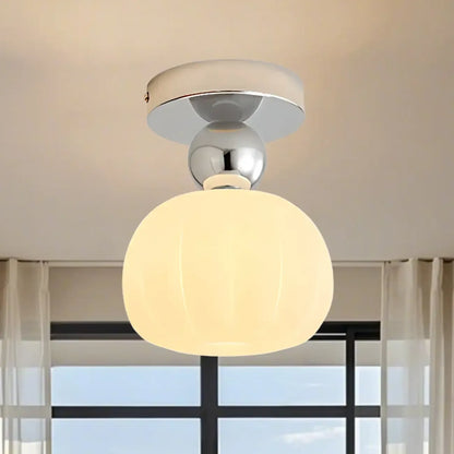 Pumpkin Acrylic Semi Flush Ceiling Light for Entryway