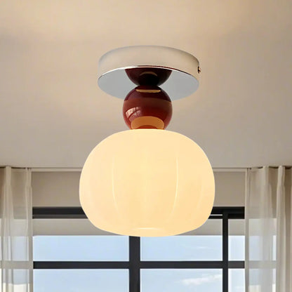 Pumpkin Acrylic Semi Flush Ceiling Light for Entryway