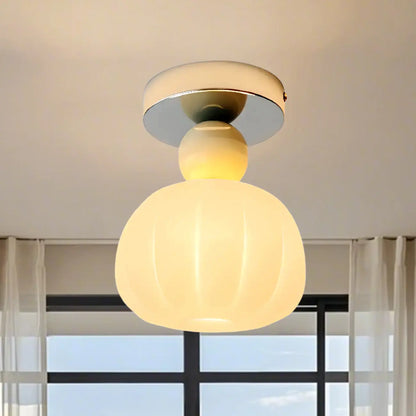 Pumpkin Acrylic Semi Flush Ceiling Light for Entryway