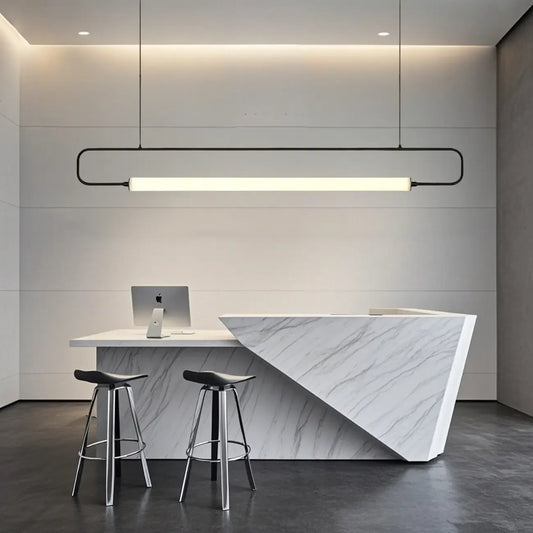 Simple Black Linear Island Light for Kitchen Metal Pendant Light