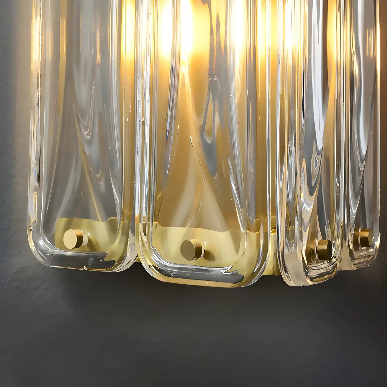 Modern Gold Metal Clear Glass Geometry Wall Sconce