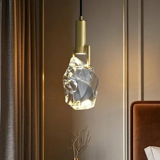 Modern Crystal Textured Pendant Light for Living Room