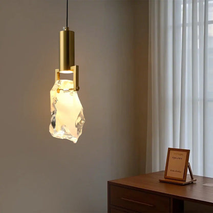 Modern Crystal Textured Pendant Light for Living Room