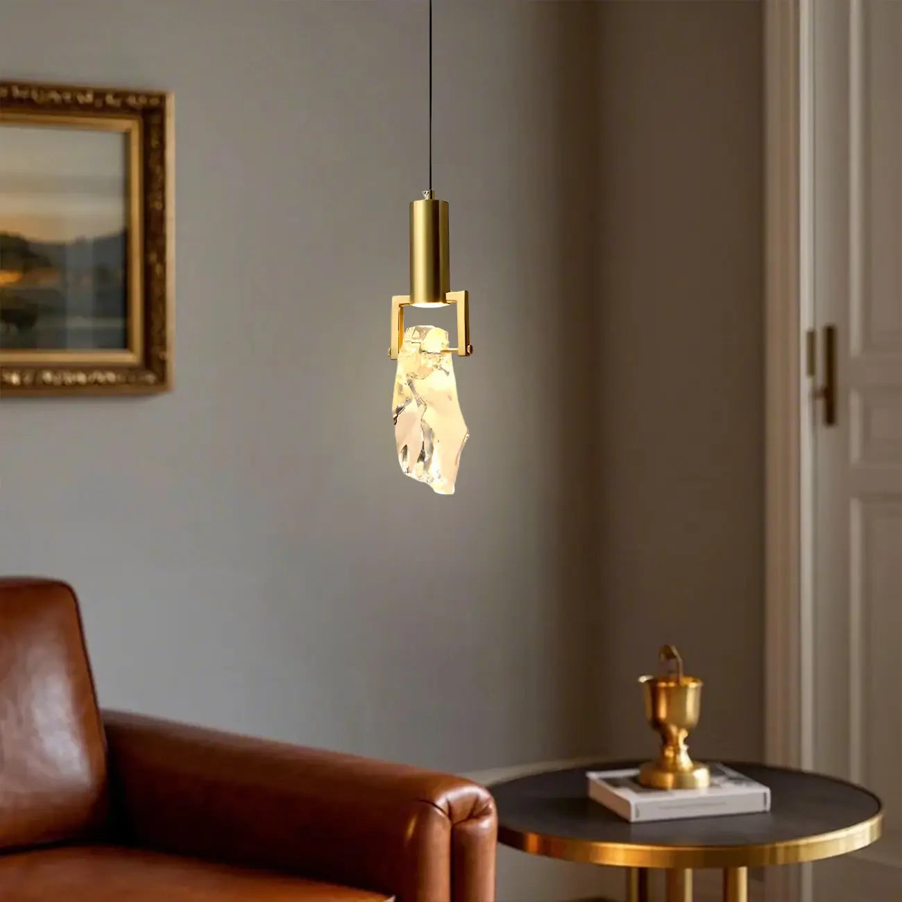 Modern Crystal Textured Pendant Light for Living Room