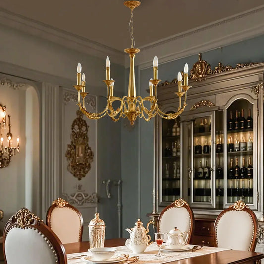 Vintage Brass Candelabra Chandelier for Living Room