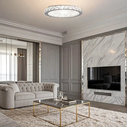 Small LED Flush Mount Ceiling Light with Crystal Shade