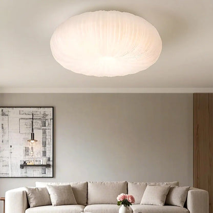 Modern Circle-shaped Flush Ceiling Light With Resin Shade