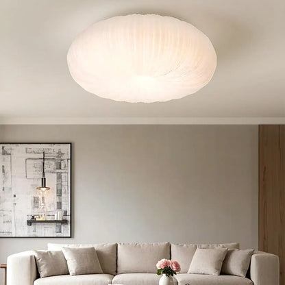 Modern Circle-shaped Flush Ceiling Light With Resin Shade