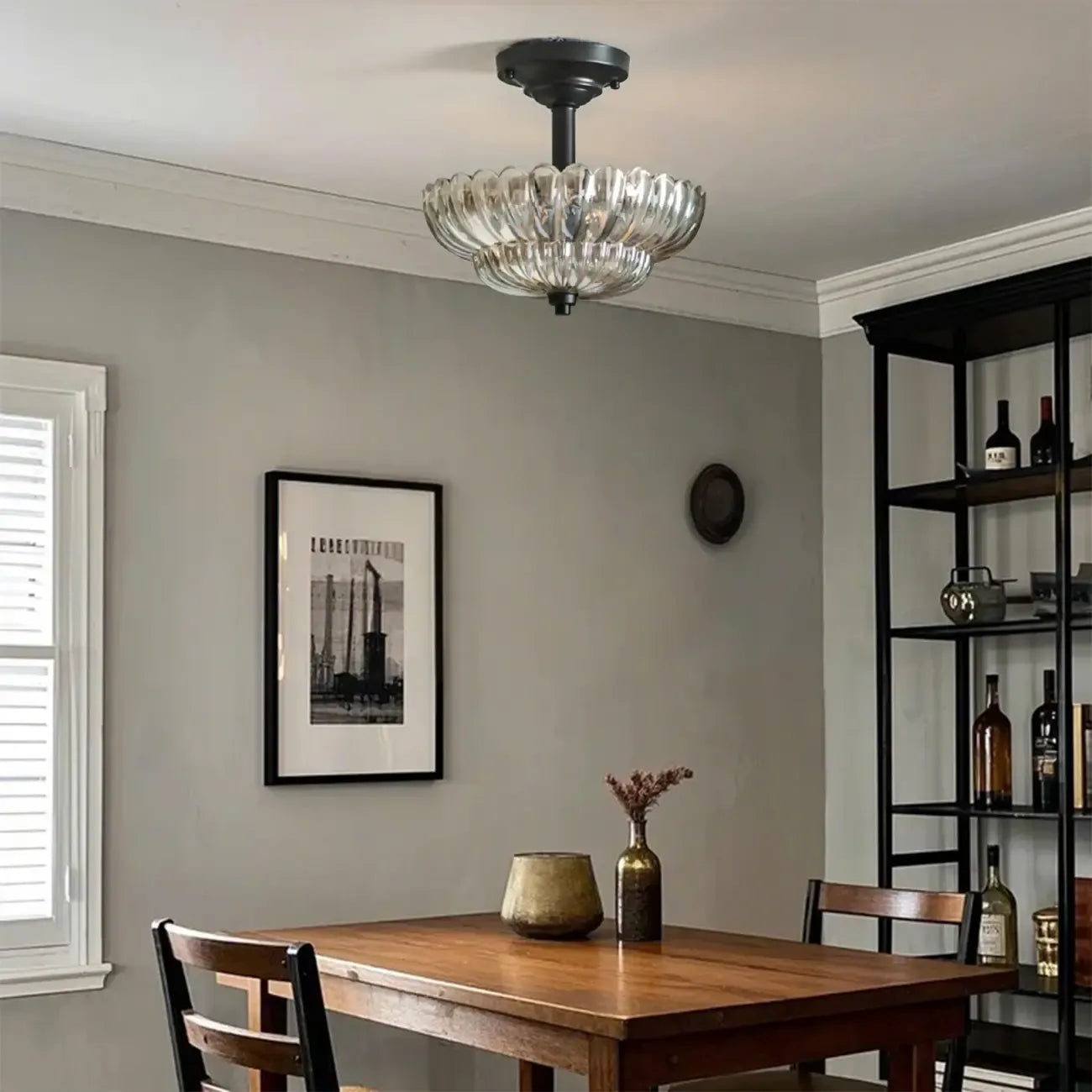 Mini Umbrella-shaped Glass Ceiling Light for Living Room