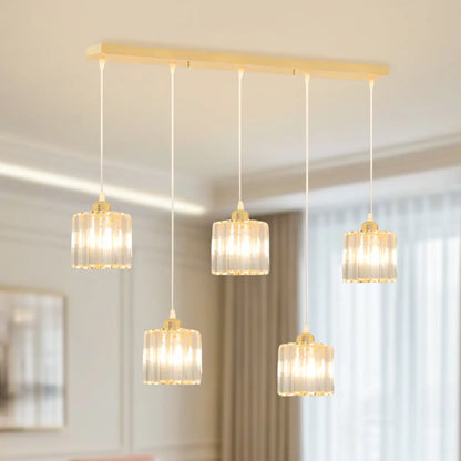 Geometric Gold Glass Pendant Light for Kitchen