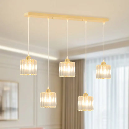 Geometric Gold Glass Pendant Light for Kitchen