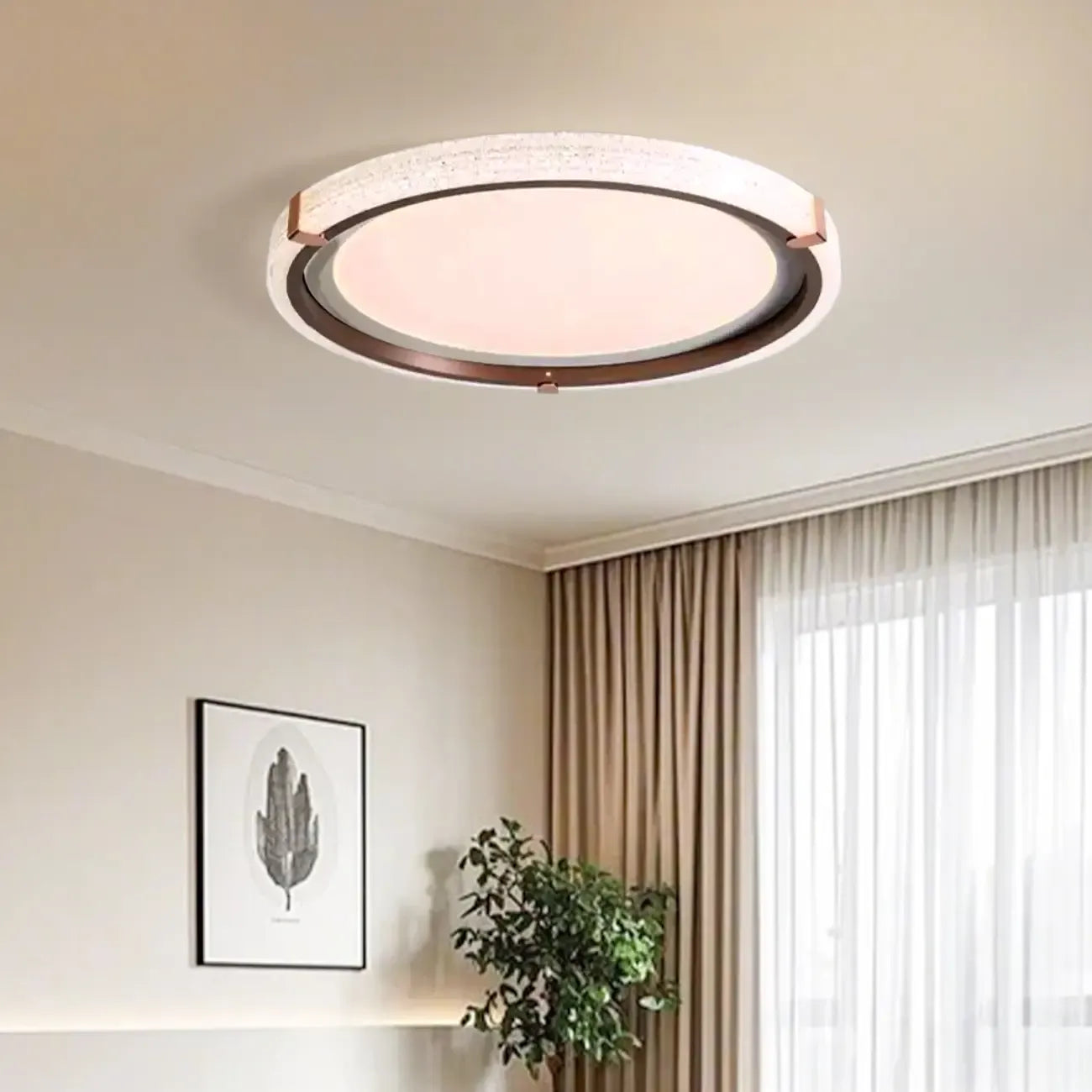 Dimmable White Flush Mount LED Ceiling Light for Living Room