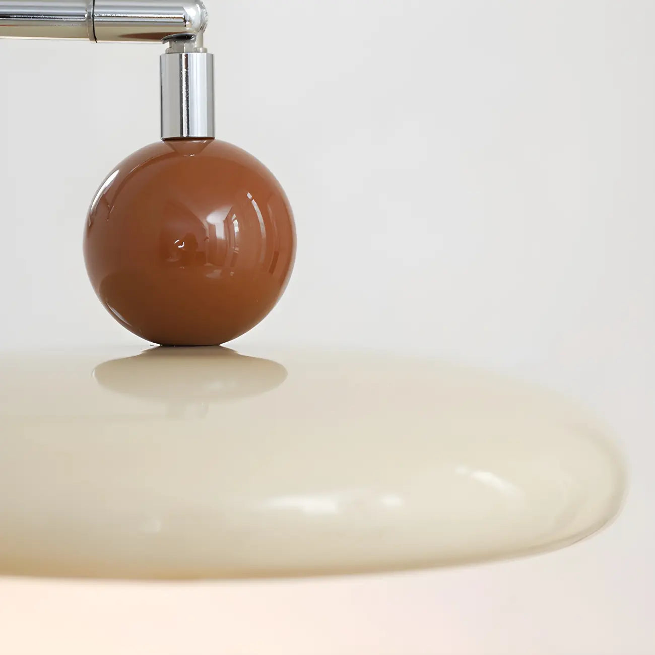 Modern Beige Circle Shade Sliver Swing Arm Wall Light