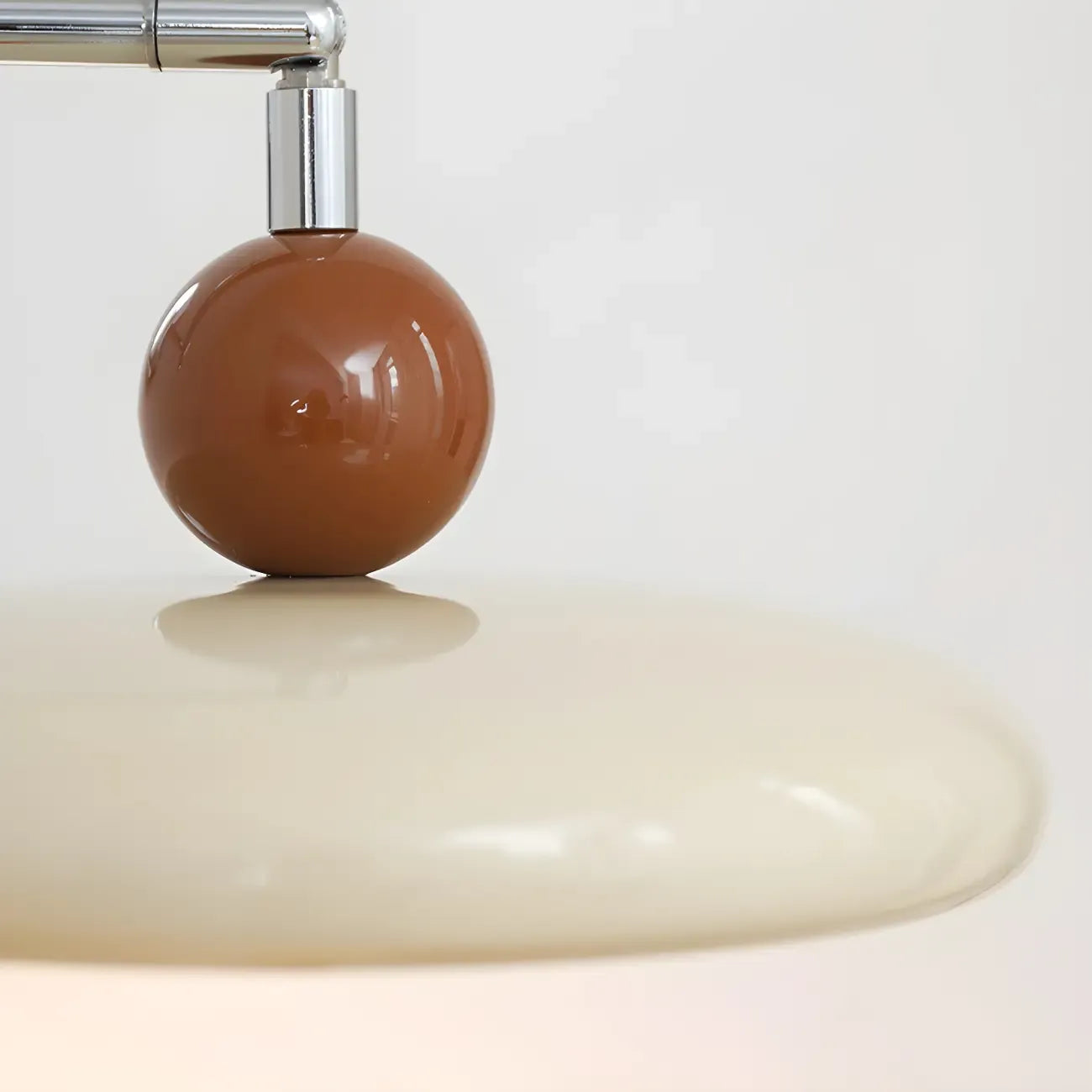 Modern Beige Circle Shade Sliver Swing Arm Wall Light