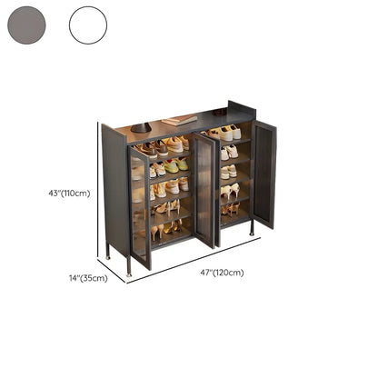 Elegant Grey Metal Code Lock Shoe Cabinet for Hallway