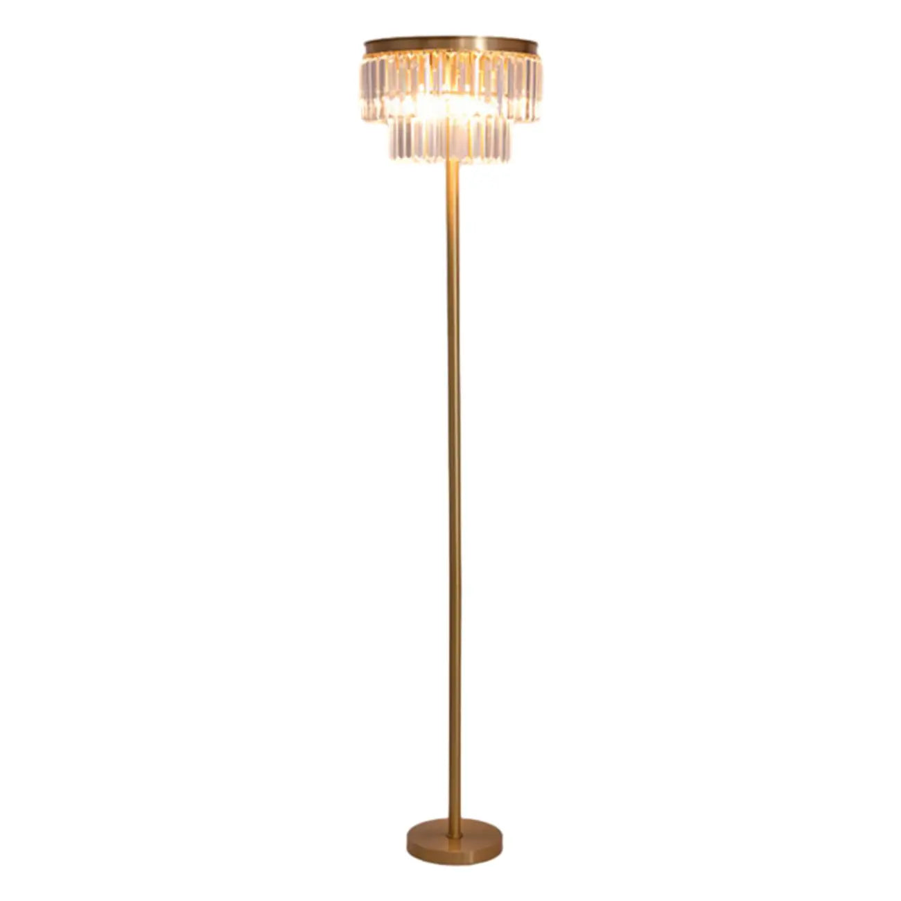 Traditional Gold Crystal Floor Lamp for Living Room