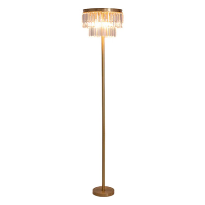 Traditional Gold Crystal Floor Lamp for Living Room