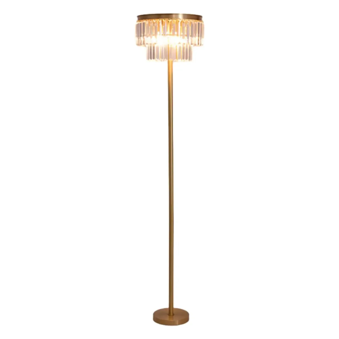 Traditional Gold Crystal Floor Lamp for Living Room