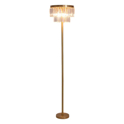 Traditional Gold Crystal Floor Lamp for Living Room