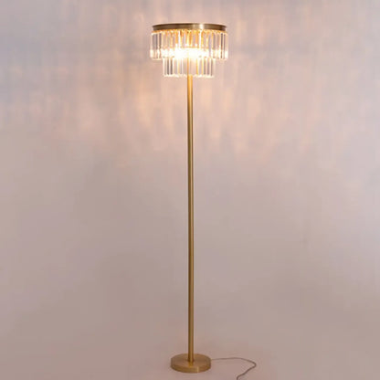 Traditional Gold Crystal Floor Lamp for Living Room