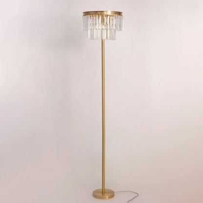 Traditional Gold Crystal Floor Lamp for Living Room