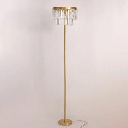 Traditional Gold Crystal Floor Lamp for Living Room