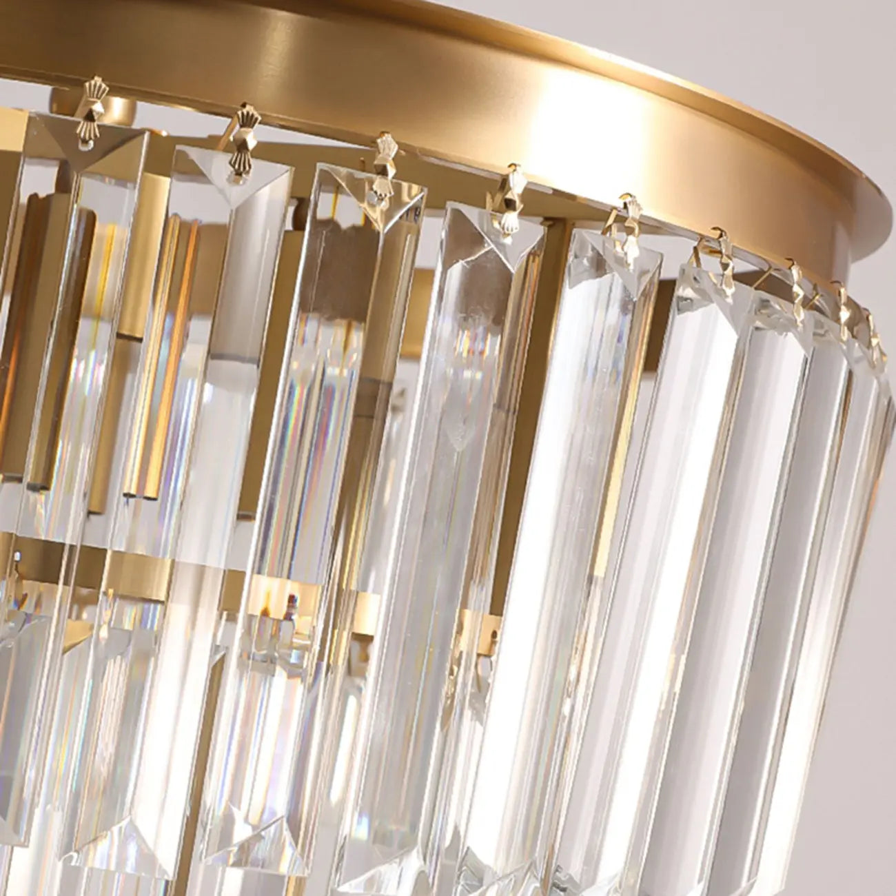 Traditional Gold Crystal Floor Lamp for Living Room
