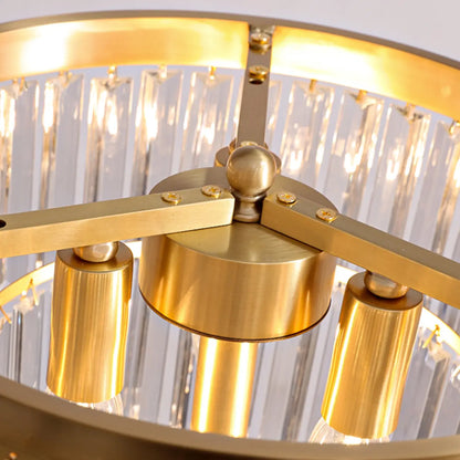 Traditional Gold Crystal Floor Lamp for Living Room