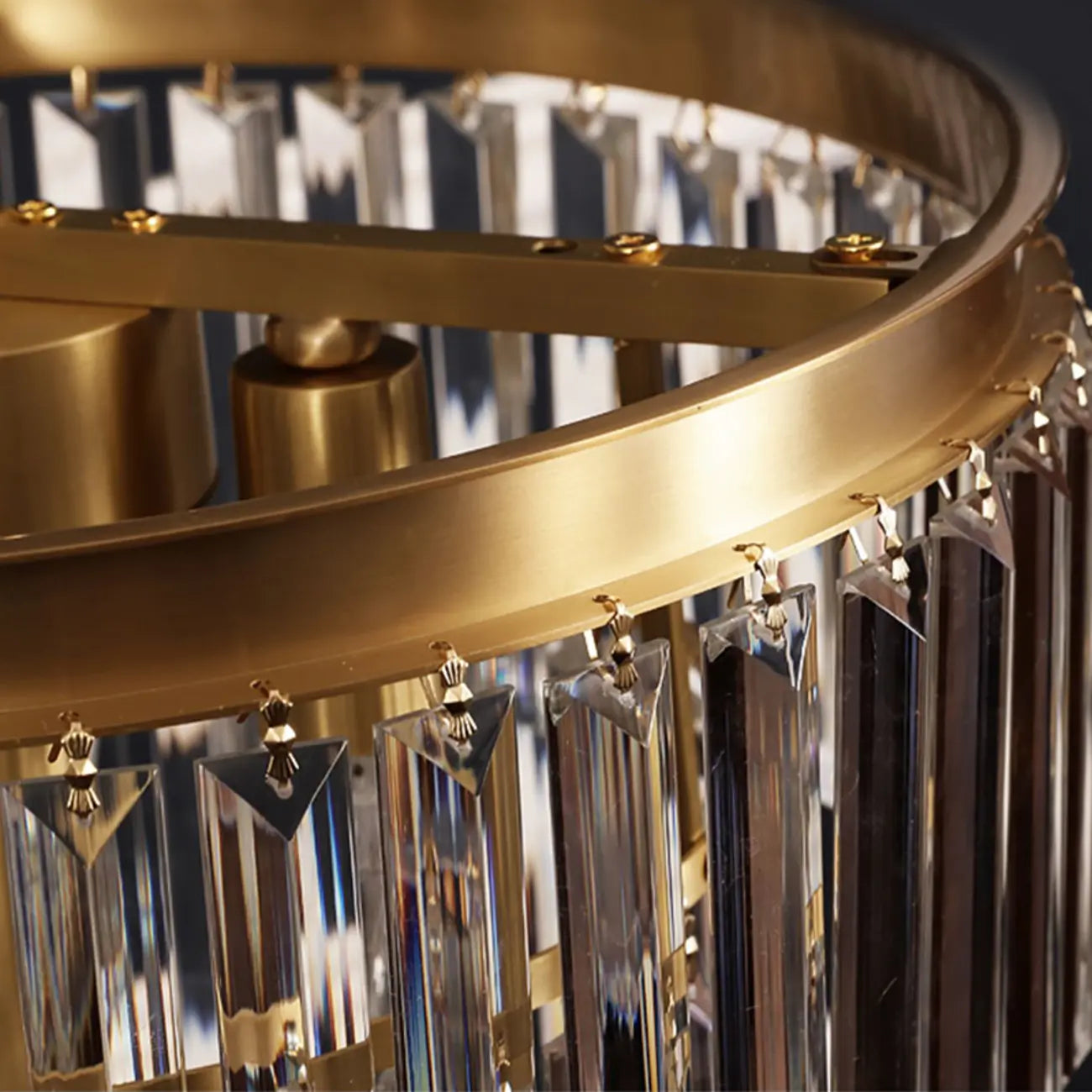 Traditional Gold Crystal Floor Lamp for Living Room