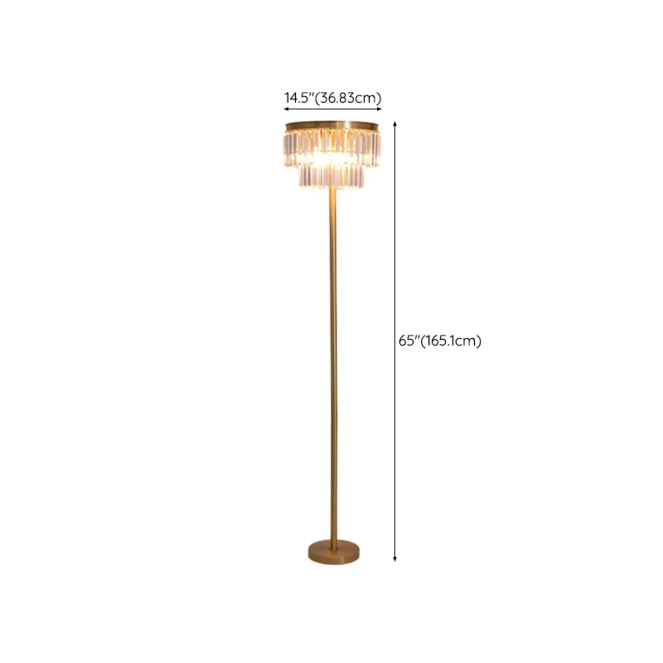Traditional Gold Crystal Floor Lamp for Living Room