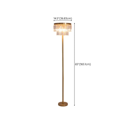 Traditional Gold Crystal Floor Lamp for Living Room
