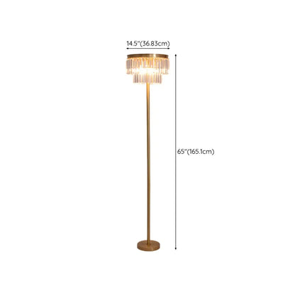 Traditional Gold Crystal Floor Lamp for Living Room