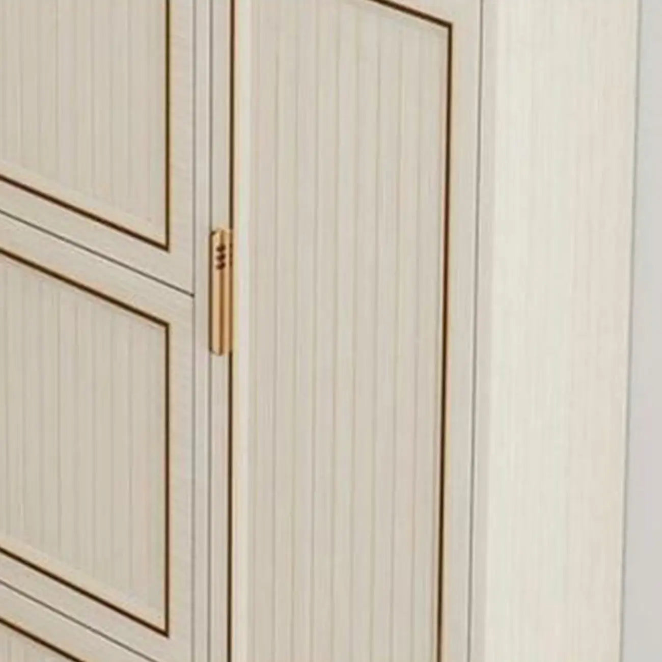 Metal White Drop Front Shoe Cabinet with Textured Panels