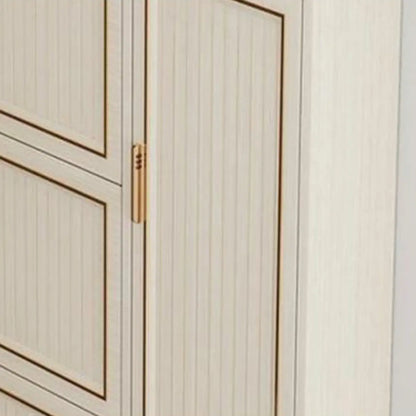 Metal White Drop Front Shoe Cabinet with Textured Panels