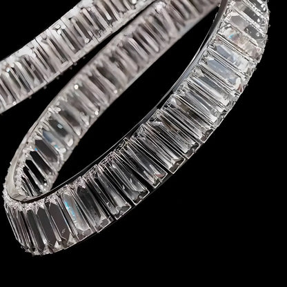 Modern Artistic Spiral Crystal Linear LED Chandelier Dimmable